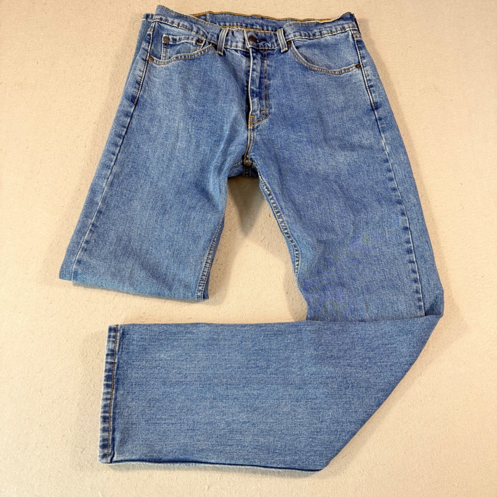 Levis 505 Regular Fit Straight Leg Mens Jeans Blue Medium Wash W32 L34